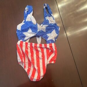 New American flag one piece bathing suit, 2T or 90